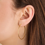 Endless Hoops 14K Solid Gold Earrings| 40mm | Little Sky Stone