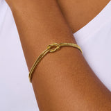 Double Snake Chain Love knot Bracelet