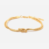 Double Snake Chain Love knot Bracelet