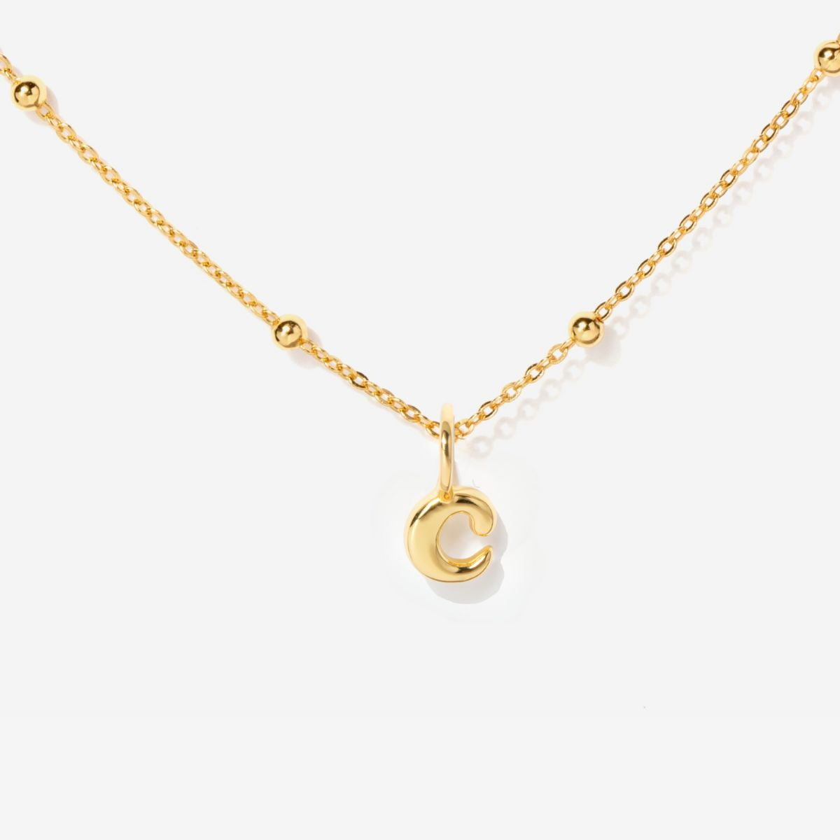 Tiny Lowercase Initial Gold Filled Necklace -c| Little Sky Stone