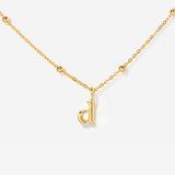 Tiny Lowercase Initial Gold Filled Necklace -d| Little Sky Stone