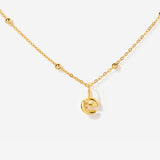 Tiny Lowercase Initial Gold Filled Necklace -e| Little Sky Stone