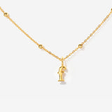 Tiny Lowercase Initial Gold Filled Necklace -f| Little Sky Stone