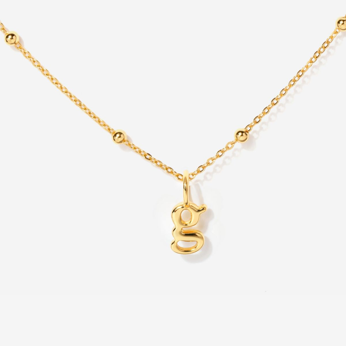 Tiny Lowercase Initial Gold Filled Necklace -g| Little Sky Stone