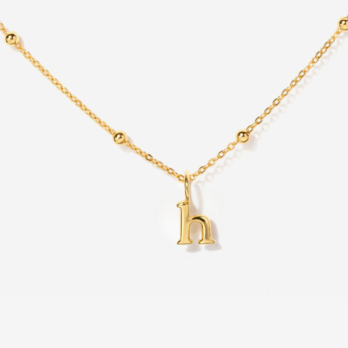 Tiny Lowercase Initial Gold Filled Necklace -h| Little Sky Stone