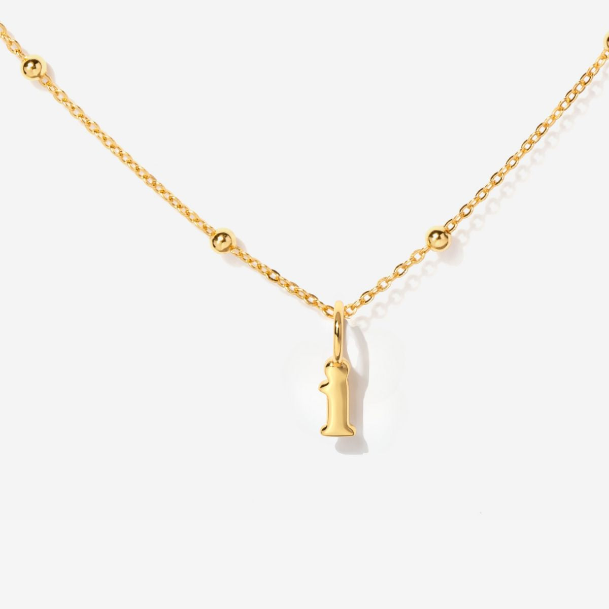 Tiny Lowercase Initial Gold Filled Necklace -i| Little Sky Stone