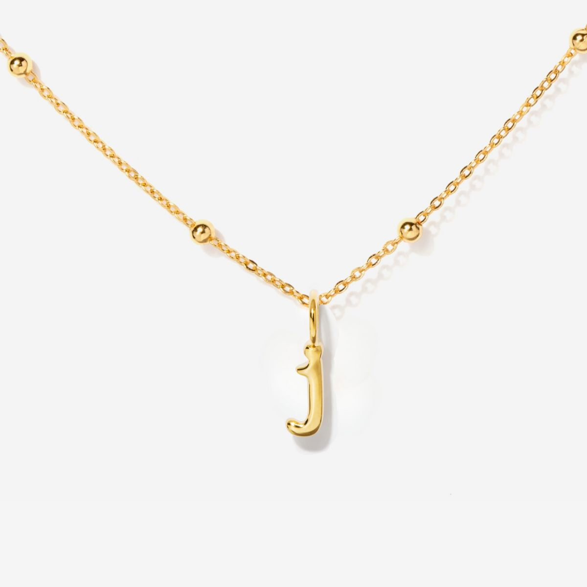 Tiny Lowercase Initial Gold Filled Necklace -j| Little Sky Stone