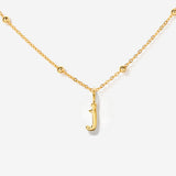 Tiny Lowercase Initial Gold Filled Necklace -j| Little Sky Stone