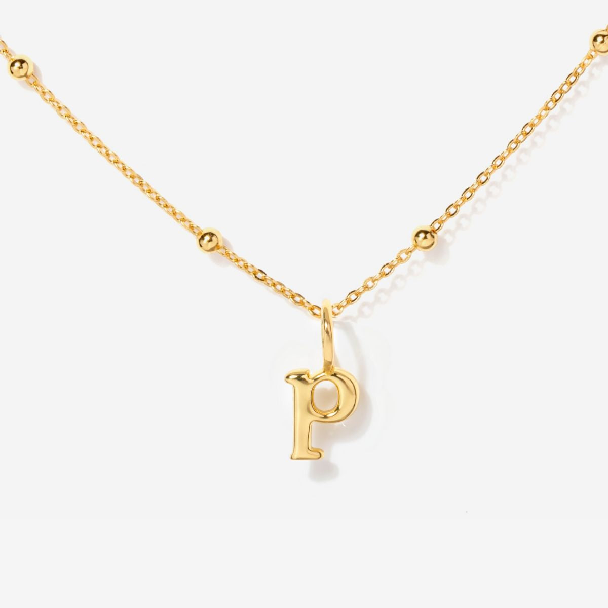 Tiny Lowercase Initial Gold Filled Necklace -p| Little Sky Stone