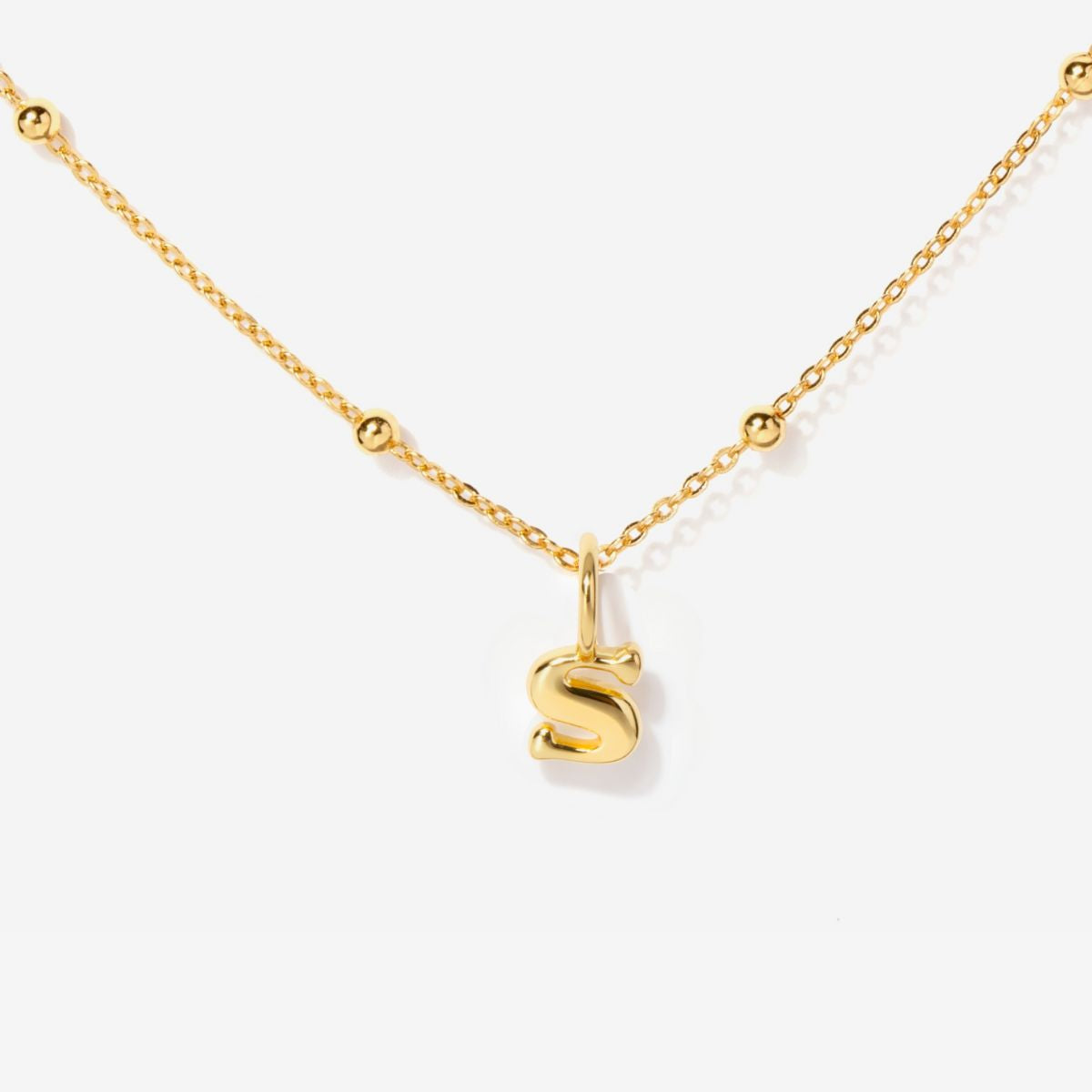 Tiny Lowercase Initial Gold Filled Necklace -s| Little Sky Stone