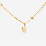 Tiny Lowercase Initial Gold Filled Necklace -u| Little Sky Stone