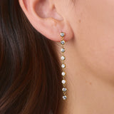 Long Radiance Bezel Drop Earrings