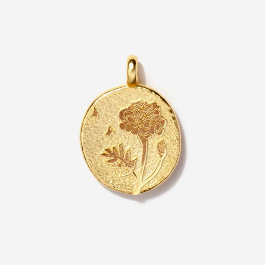 Marigold October Birth Flower Charm | Little Sky Stone