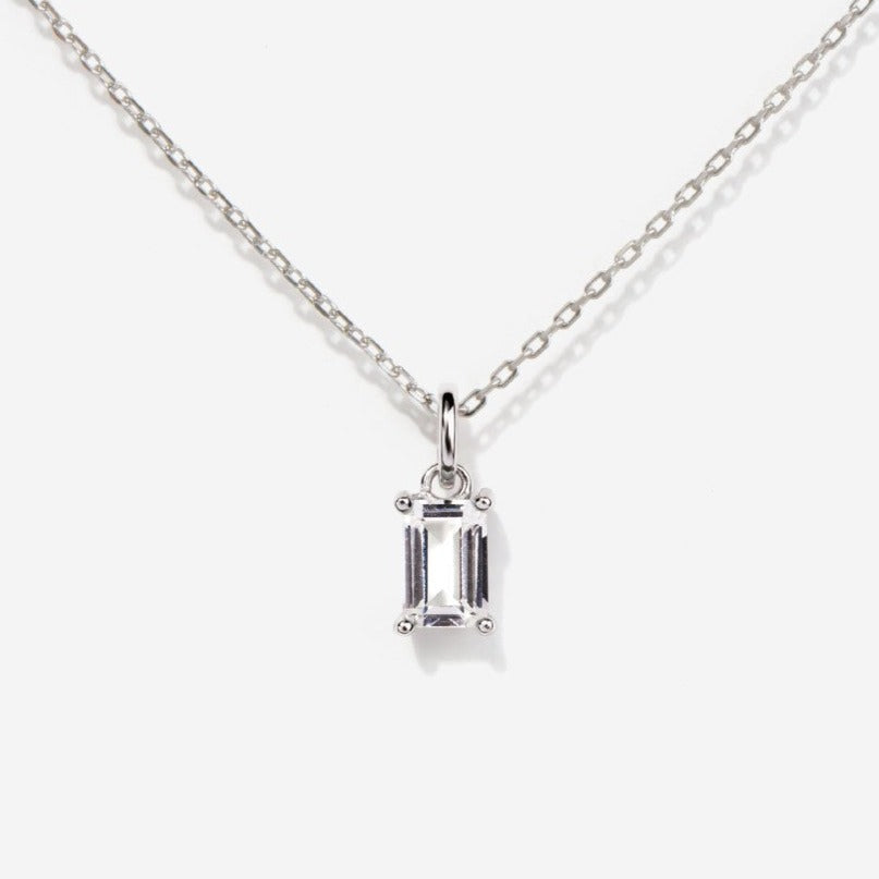 Aqumarine March Birthstone Silver Necklace | Little Sky Stone