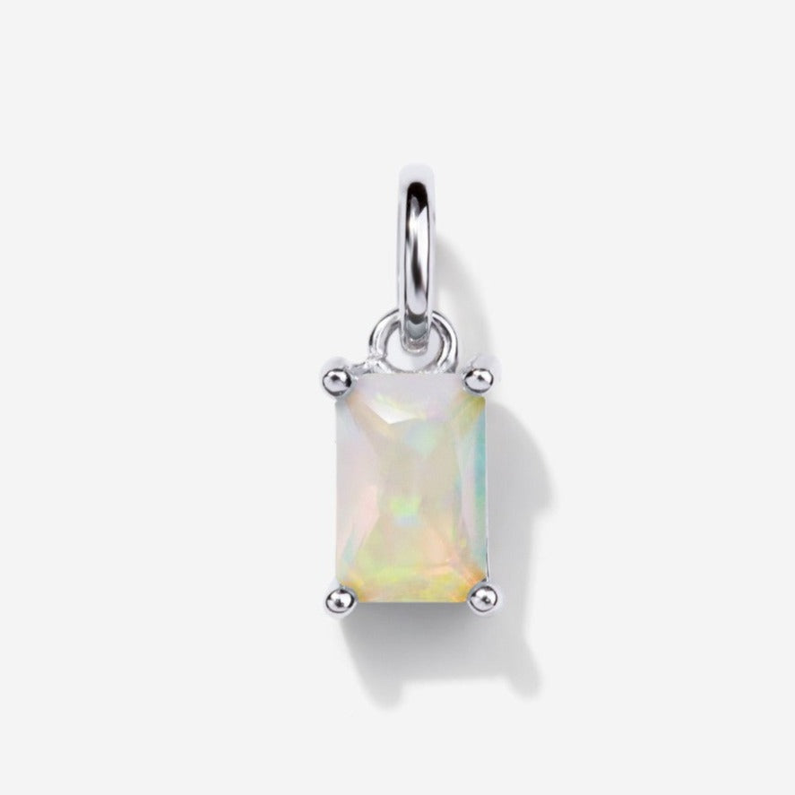Opal October Birthstone Silver Charm | Little Sky Stone