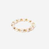 Pearl Bead Elastic Ring in 14k Gold Filled | Little Sky Stone