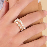 Pearl Bead Elastic Ring in 14k Gold Filled | Little Sky Stone