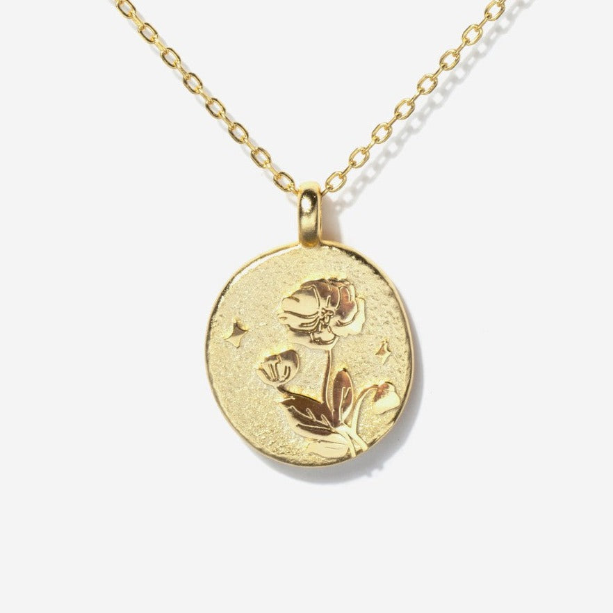 Poppy August Birth Flower Necklace | Little Sky Stone