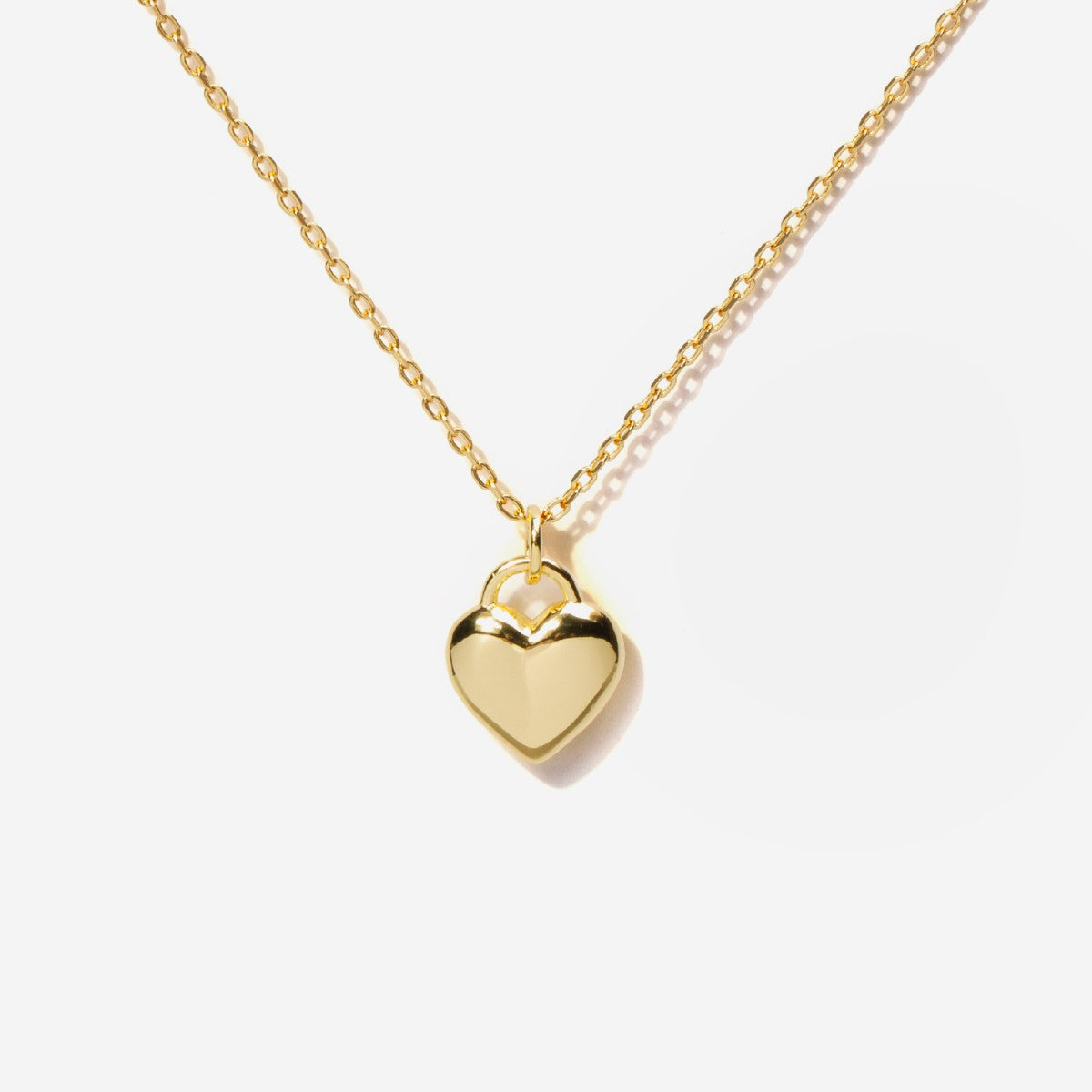 Puffed Heart 14K Gold Plated Necklace | Little Sky Stone