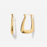 Rectangular Puffed Hoop Earrings