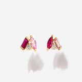 ruby pink sapphire stud earrings