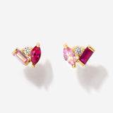 Ruby & Pink Sapphire Celeste Stud Earrings