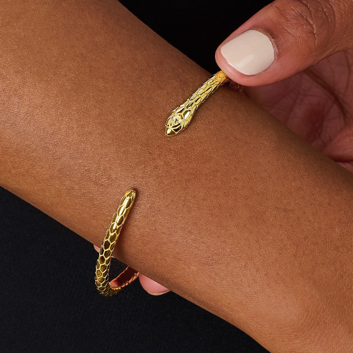 Snake Cuff Bangle Bracelet with clear stone | Year of the Snake Collection