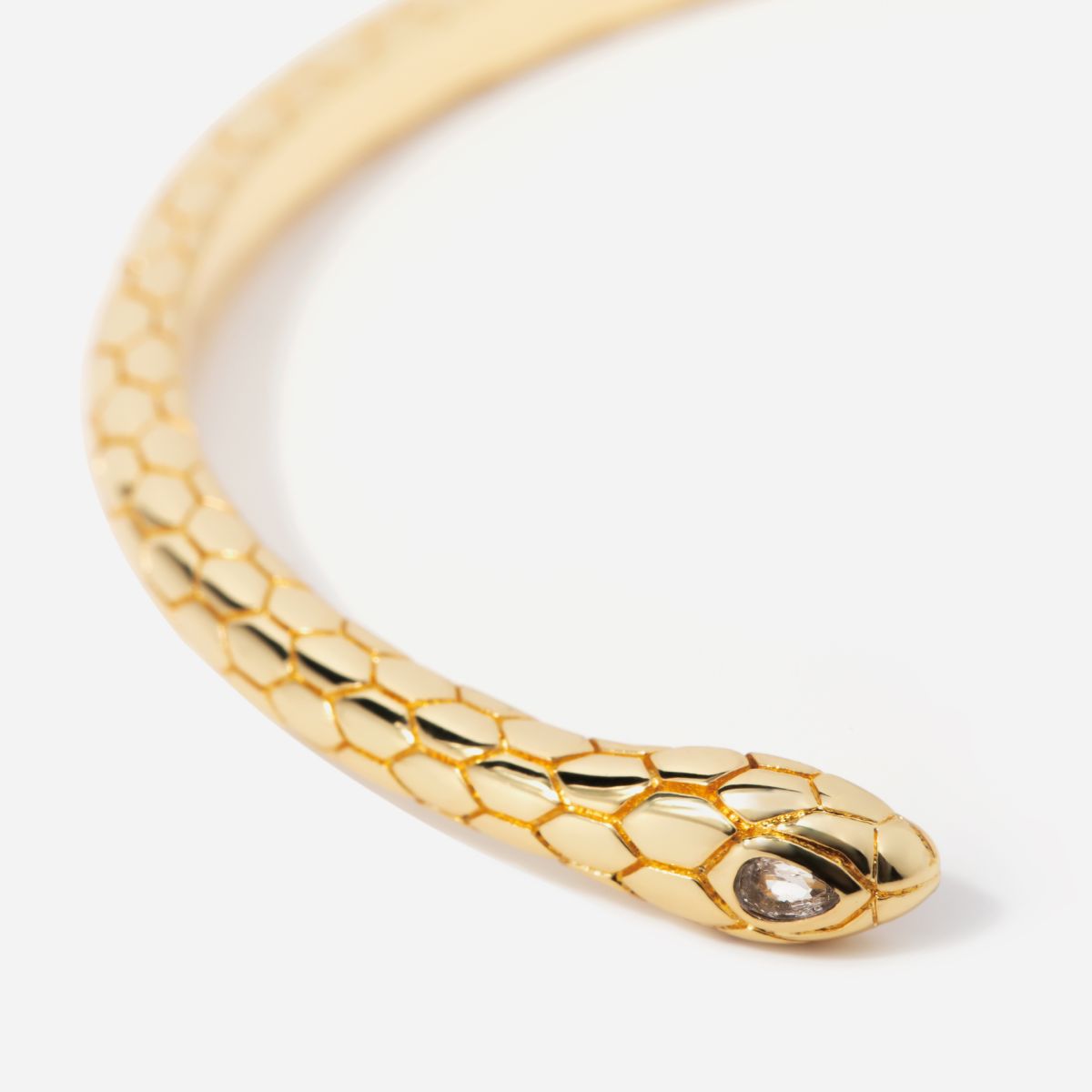 Snake Cuff Bangle Bracelet with clear stone | Year of the Snake Collection