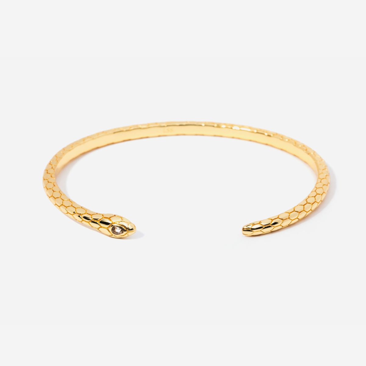 Snake Cuff Bangle Bracelet with clear stone | Year of the Snake Collection