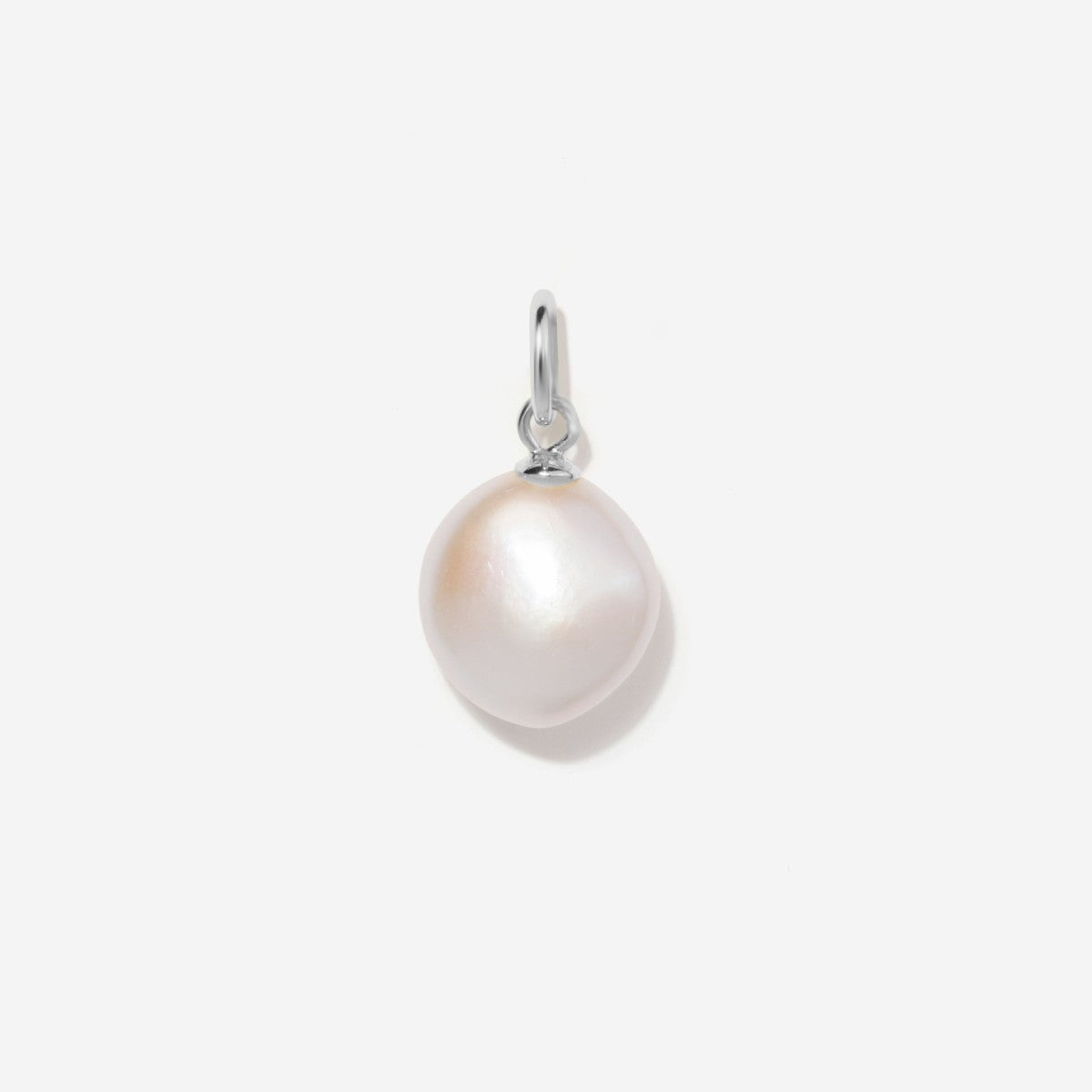 Round Baroque Pearl Silver Charm