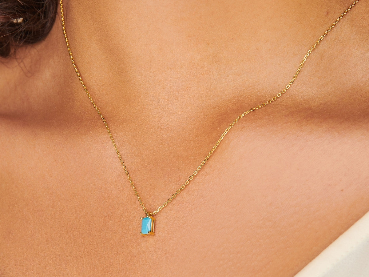 Beaded Bracelet with Turquoise Gemstone Charm – December Birthstone – UK –  Tomm Jewellery