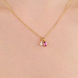 Toi Et Moi Two Stone Birthstone Necklace in 14k Gold Plated | Little Sky Stone