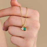 Toi Et Moi Two Stone Birthstone Necklace in 14k Gold Plated | Little Sky Stone