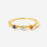 Multicolor Sapphire Accent 14K Gold Vermeil Ring