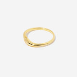 spiral gold vermeil ring clear stone accent