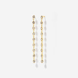 Long Radiance Bezel Drop Earrings