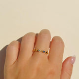 Multicolor Sapphire Accent 14K Gold Vermeil Ring