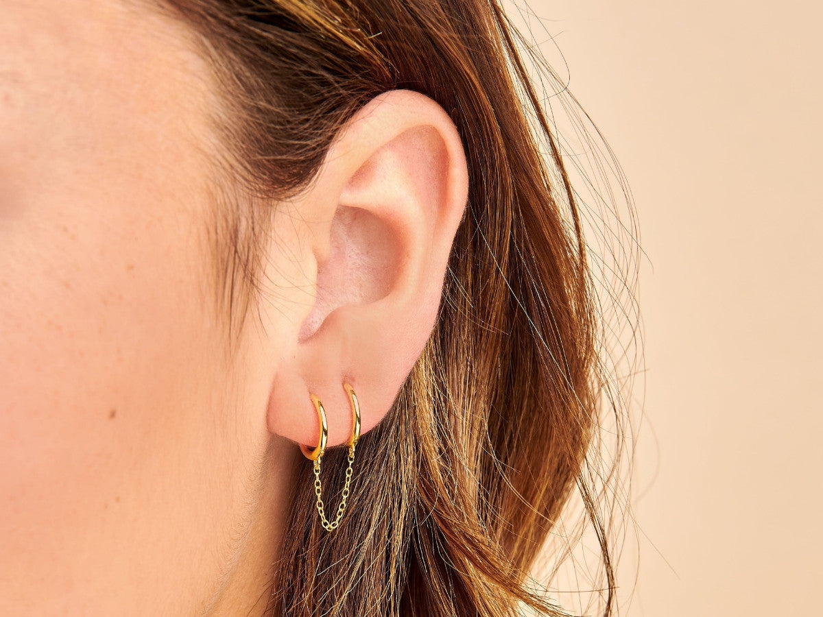 Chain Loop Earrings, 14K Gold Filled