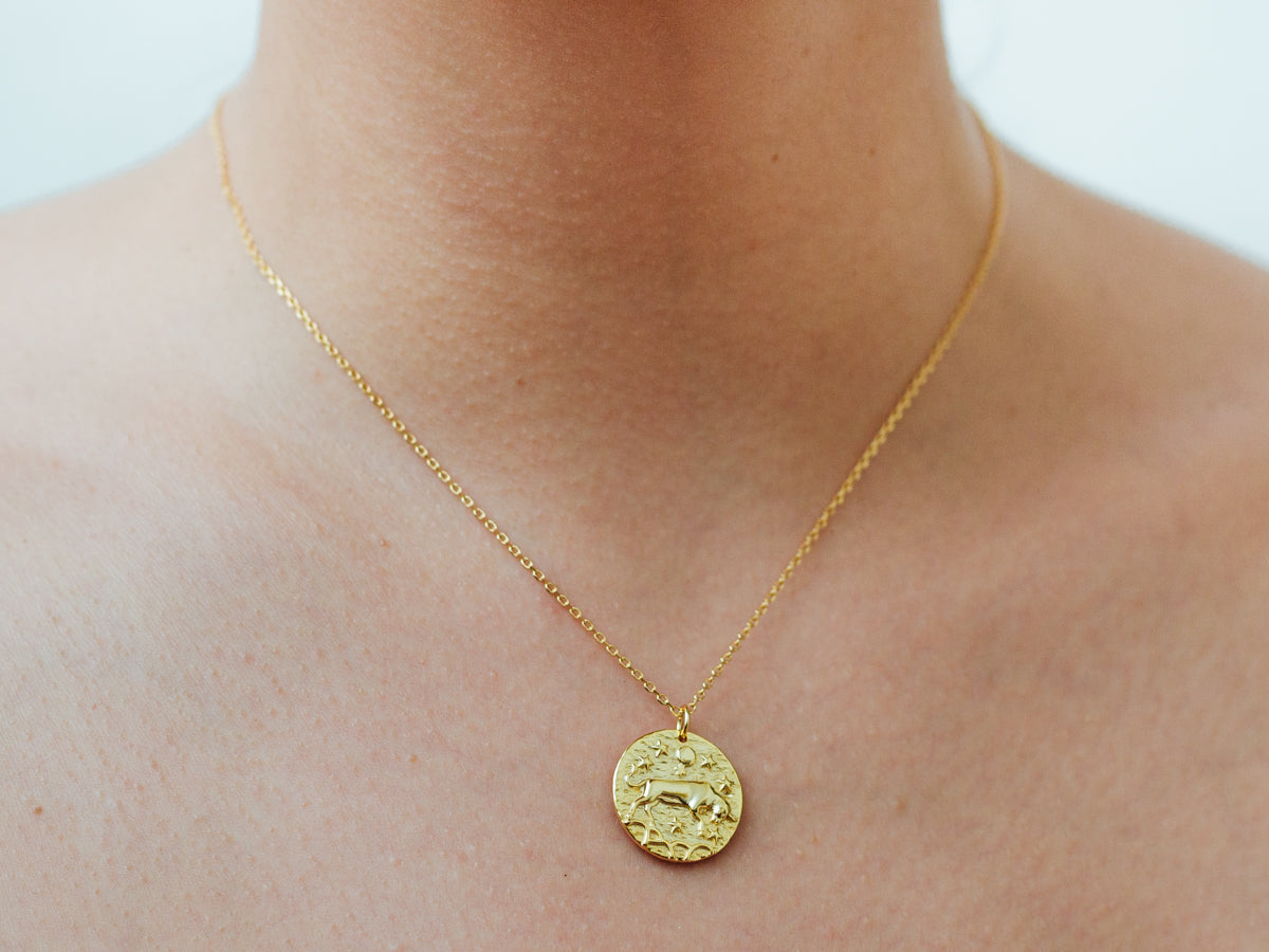 Taurus sales coin necklace