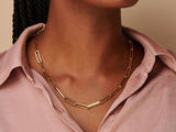 Bold Paperclip Necklace in Gold Plated Brass