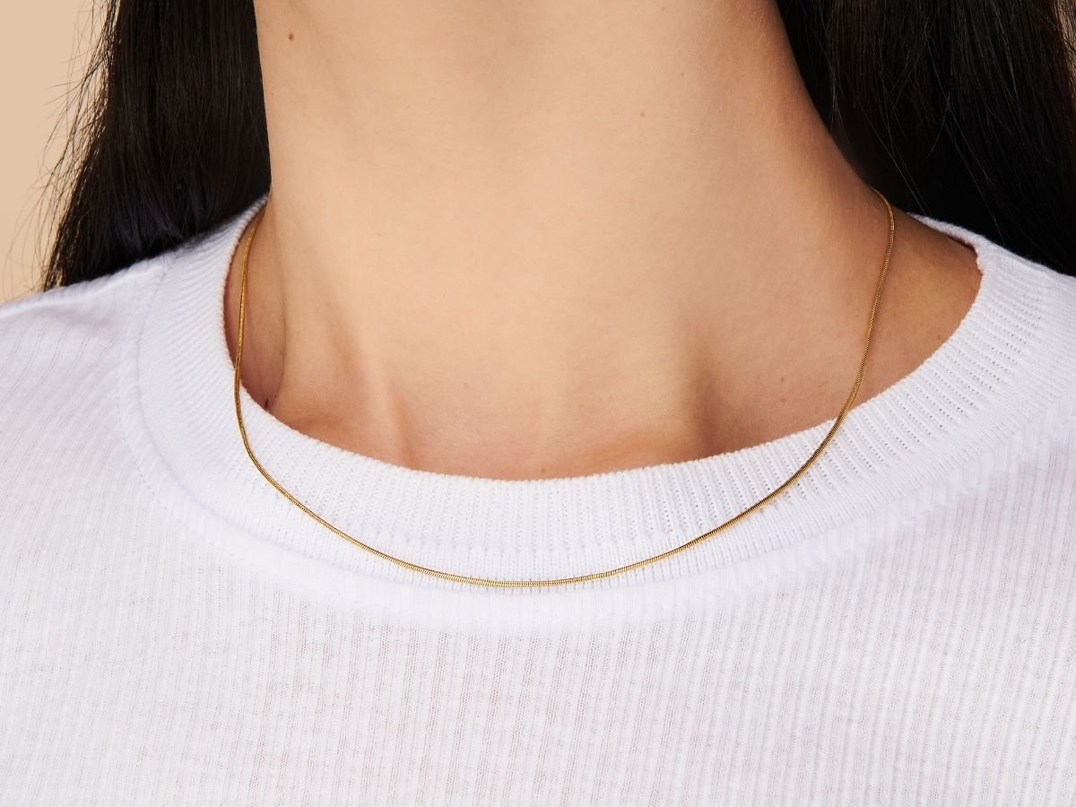 Flat Snake Chain, Skinny Gold Chain, Minimalist Necklace, Thick